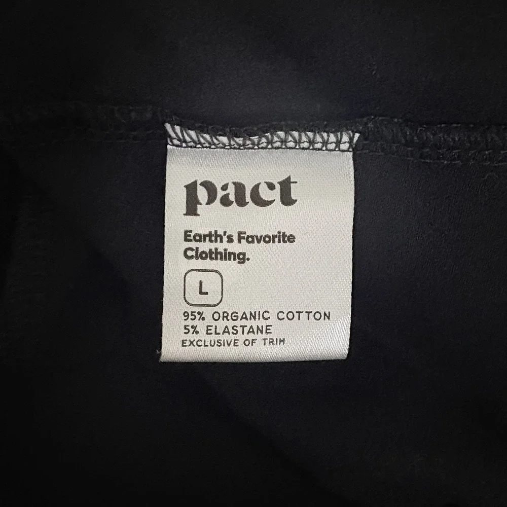 Pact Fit & Flare One Shoulder Midi Dress Large Minimalist Pocket Black Organic - Picture 7 of 7